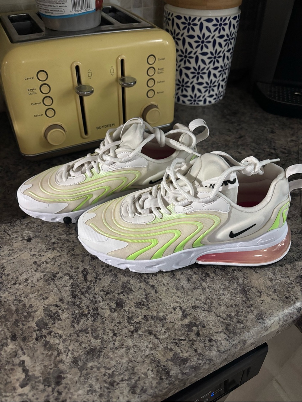 Nike Air Max 270 - White with Neon Green & Pink Accents